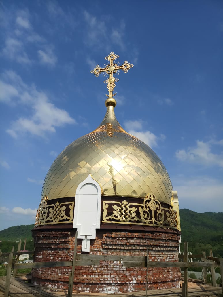 Изготовление купола с гальваническим золочением в Храм Иоанна воина